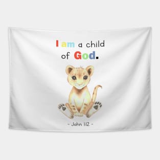 John 1 12, I am a child of god, kids design Tapestry