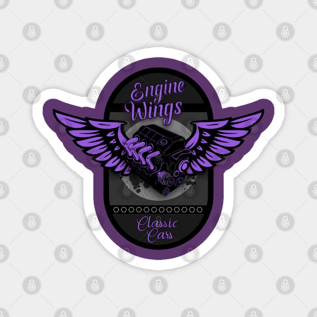 Engine Wings Purple Dream Magnet by CTShirts