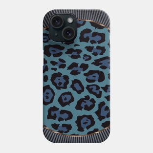 blue cheetahprint pattern rockabilly rockabella fifties punk burlesque 50s retro Phone Case