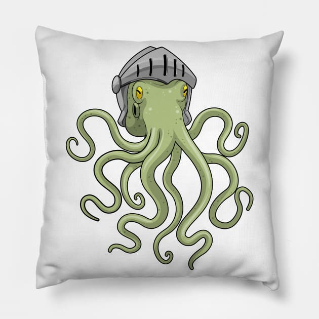 Octopus Knight Helmet Pillow by Markus Schnabel