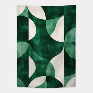 Emerald Green Geometric Pattern Tapestry