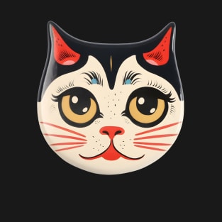 Retro Kitschy Cat Heads T-Shirt