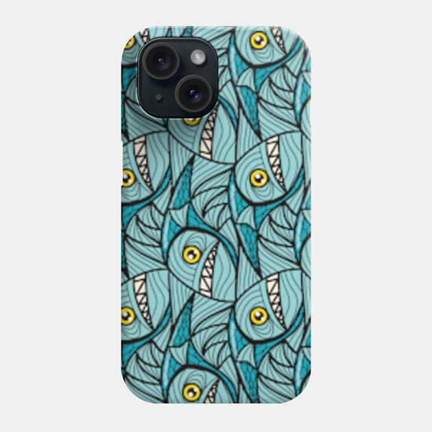 Escher fish pattern II Phone Case by Maxsomma