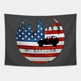 Go Explore American Patriot In 4x4 Tapestry