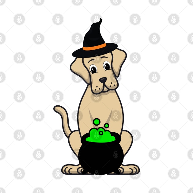 Funny Big Dog is wearing a witch costume by Pet Station