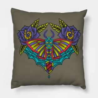 Death head moth tattoo inspired shirt Pillow