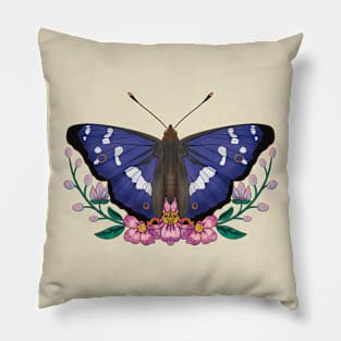 Purple Emperor Butterfly Pillow