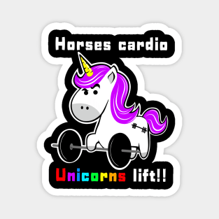 Barbell Unicorn, fitness funny, gym girl Magnet