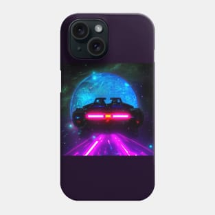 Futuristic car on the Space Road Phone Case