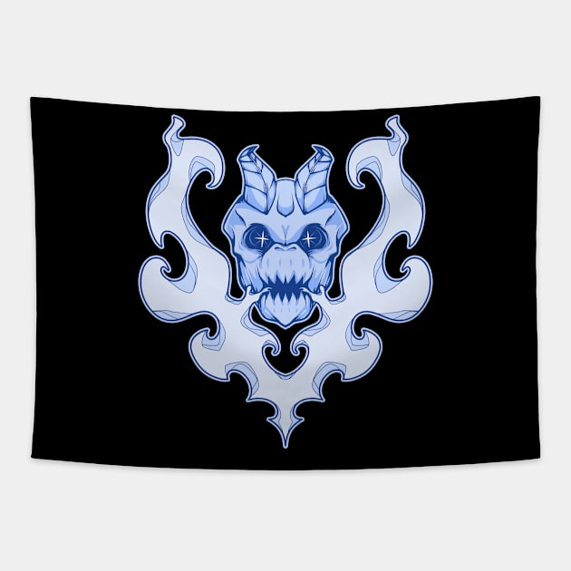 Dragon Skull Breath Tapestry by mihimax