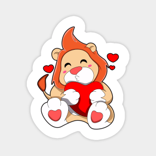 Lion with Hearts Magnet