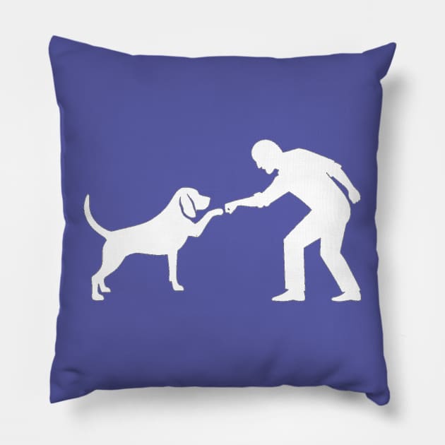 Fist bump between man and dog Pillow by NebulaWave