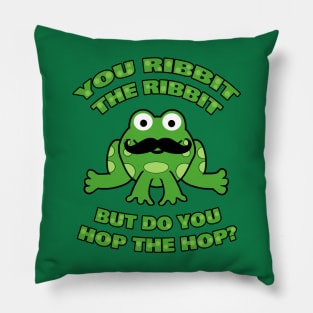 Funny Mustache Frog Hop the Hop Pillow