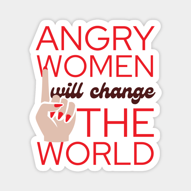 Angry Women Will Change The World Red Nail Polish Design Magnet by pingkangnade2@gmail.com