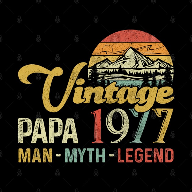Vintage 1977 Papa Man Myth Legend 43rd Birthday Awesome Since 1977 Father Gift by justinacedric50634