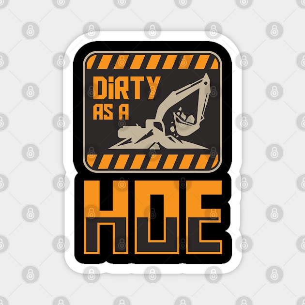 Funny Excavator and Construction Worker Heavy Equipment Magnet by Riffize