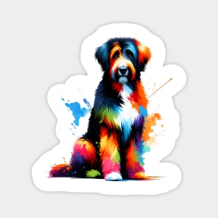 Colorful Abstract Berger Picard in Splash Art Style Magnet