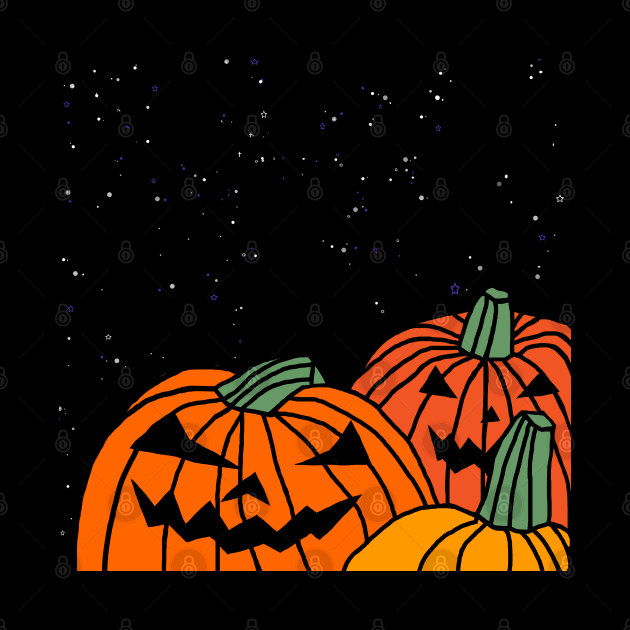 Spooky Pumpkins Late Night Halloween Horror by ellenhenryart