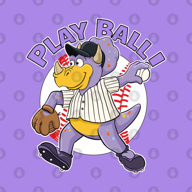 Play Ball!  Rockies Baseball Mascot Dinger by GAMAS Threads