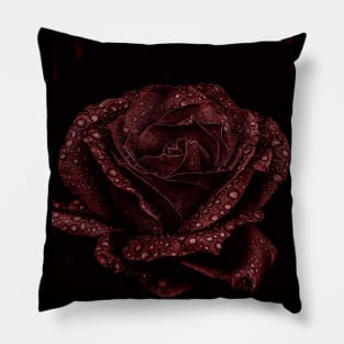 Dark Red Rose Pillow