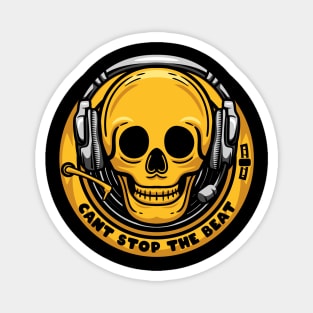 cant stop the beat skull head art Magnet