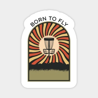 Born To Fly | Disc Golf Vintage Retro Arch Mountains Magnet