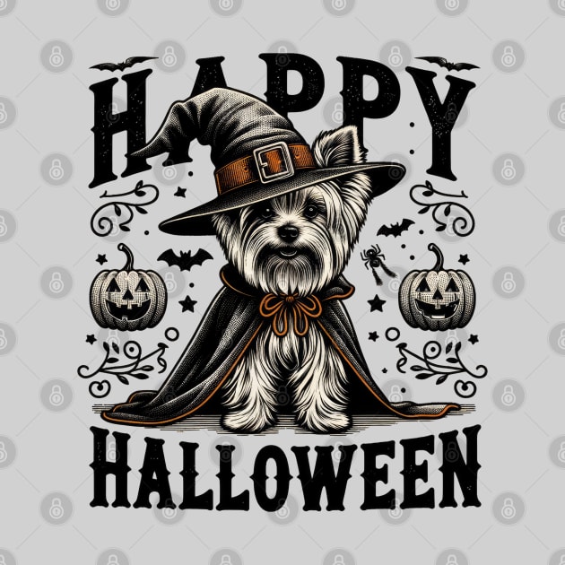 Retro Halloween Yorkie Graphic illustration by Tintedturtles
