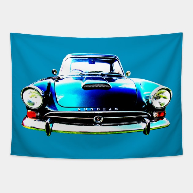 Sunbeam Alpine Tiger 1960s British classic sports car high contrast Tapestry by soitwouldseem