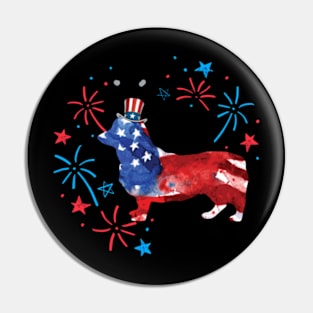 Corgi Uncle Sam Hat 4Th Of July Pin