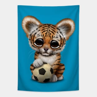 Tiger Cub With Football Soccer Ball Tapestry