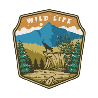 Wild Life Badges Illustration T-Shirt