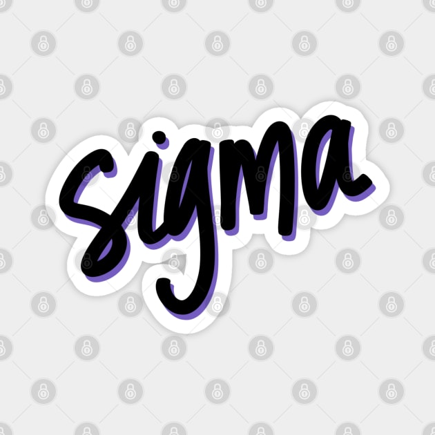 Greek Alphabet: sigma (black-purple) Magnet by LetsOverThinkIt