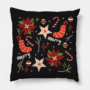 Medieval Christmas Aesthetic Retro Yule Decoration Pattern Pillow