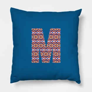 Monogram Letter M- geometric pattern Pillow