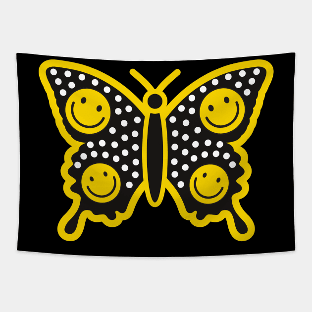 Smiley Butterfly Tapestry by Zang