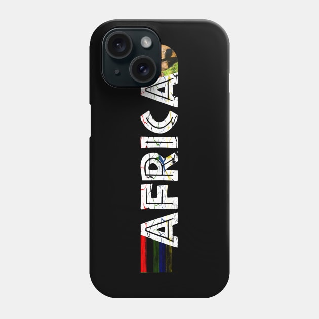 African Flag Colors Distressed Muddy Buffalo Phone Case by PathblazerStudios