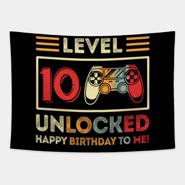 10th Birthday, Level 10 Unlocked Video Game, 10 Year Old Retro Vintage
