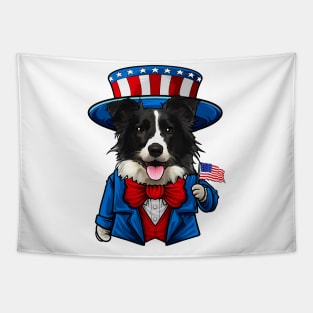 Fourth of July Border Collie Tapestry