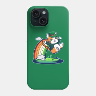 Lucky Irish Rainbow Cat Phone Case