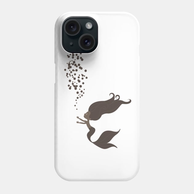 Black Mermaid Phone Case by HK Chik