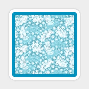 Light Blue Animal Print Palms Magnet