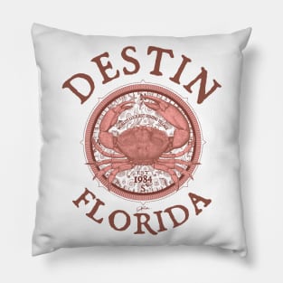 Destin, Florida, with Stone Crab on Wind Rose Pillow