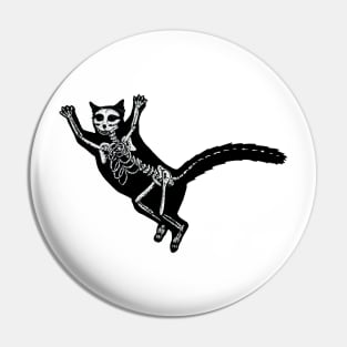 Surprised Black Cat Pin