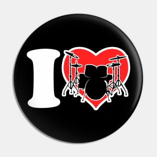 I Love Drums Pin