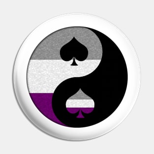 Asexual Pride Yin and Yang Symbol in Pride Flag Colors Pin