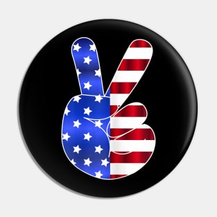 American Flag Peace Sign Hand-4th Of July-USA Funny Gifts Pin