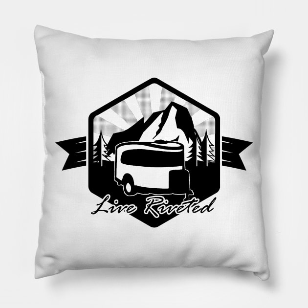 Live Riveted in a Basecamp! Pillow by dinarippercreations