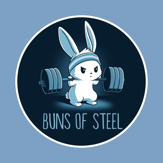 Buns Of Steel - Cute Funny Bunny Rabbit Gym Workout Lover by LazyMice