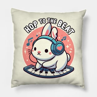 funny musician rabbit Pillow