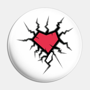 illustration of red love shaped crack Pin